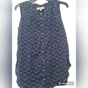 Loft Button Up Navy Tank size Medium
